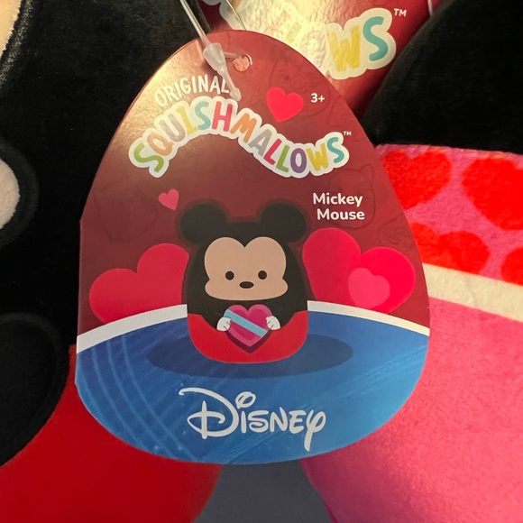 Set of Mickey and Minnie 9 Inch Valentines Squishmallows - Picture 7 of 9